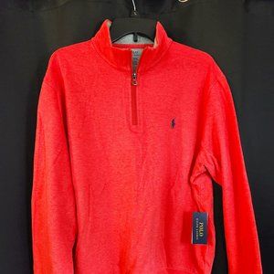 Polo Ralph Lauren Red Pink 1/4 Zip Pull-Over Sweater